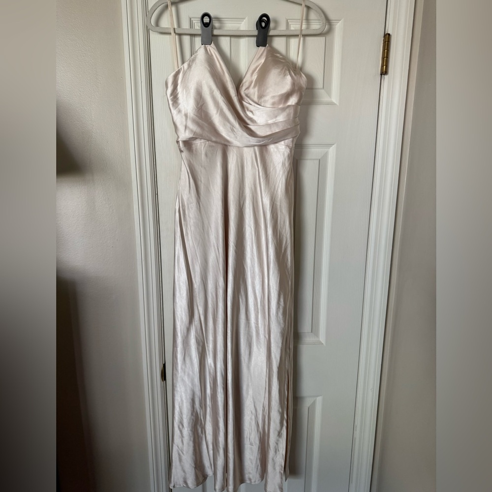 Elegant Cream Halter Dress